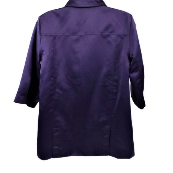 Simply Vera Vera Wang Purple Half Sleeve Button Front Dressy Jacket Womens Small - Picture 3 of 12